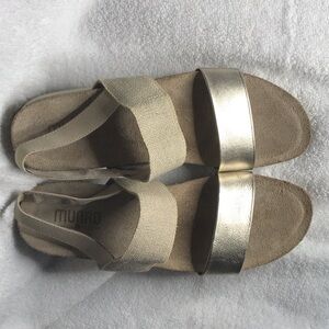 Naturalizer Metallic Rose Gold Two-Band Slide Sandals